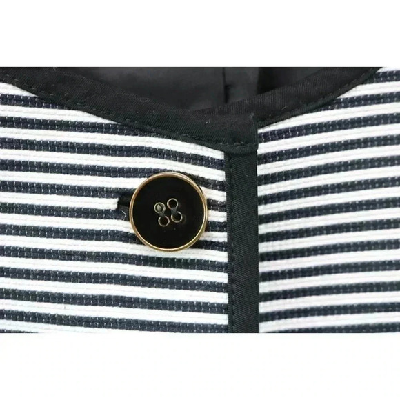 Talbots Black and White Striped Blazer-Size 12 - Picture 4 of 10
